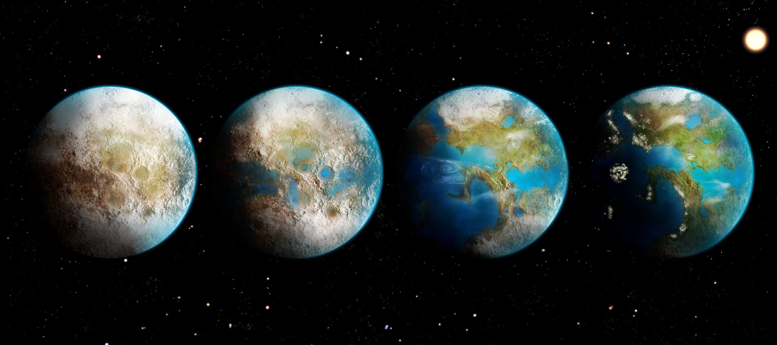 Terraforming of an exoplanet