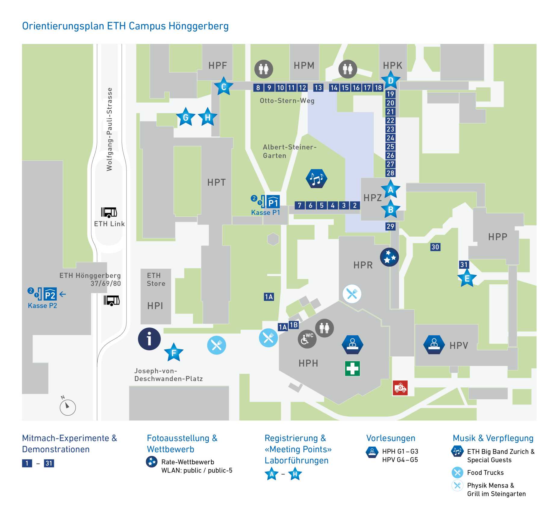 Vergrösserte Ansicht: Campus Hönggerberg - NdP22 Orientierungsplan