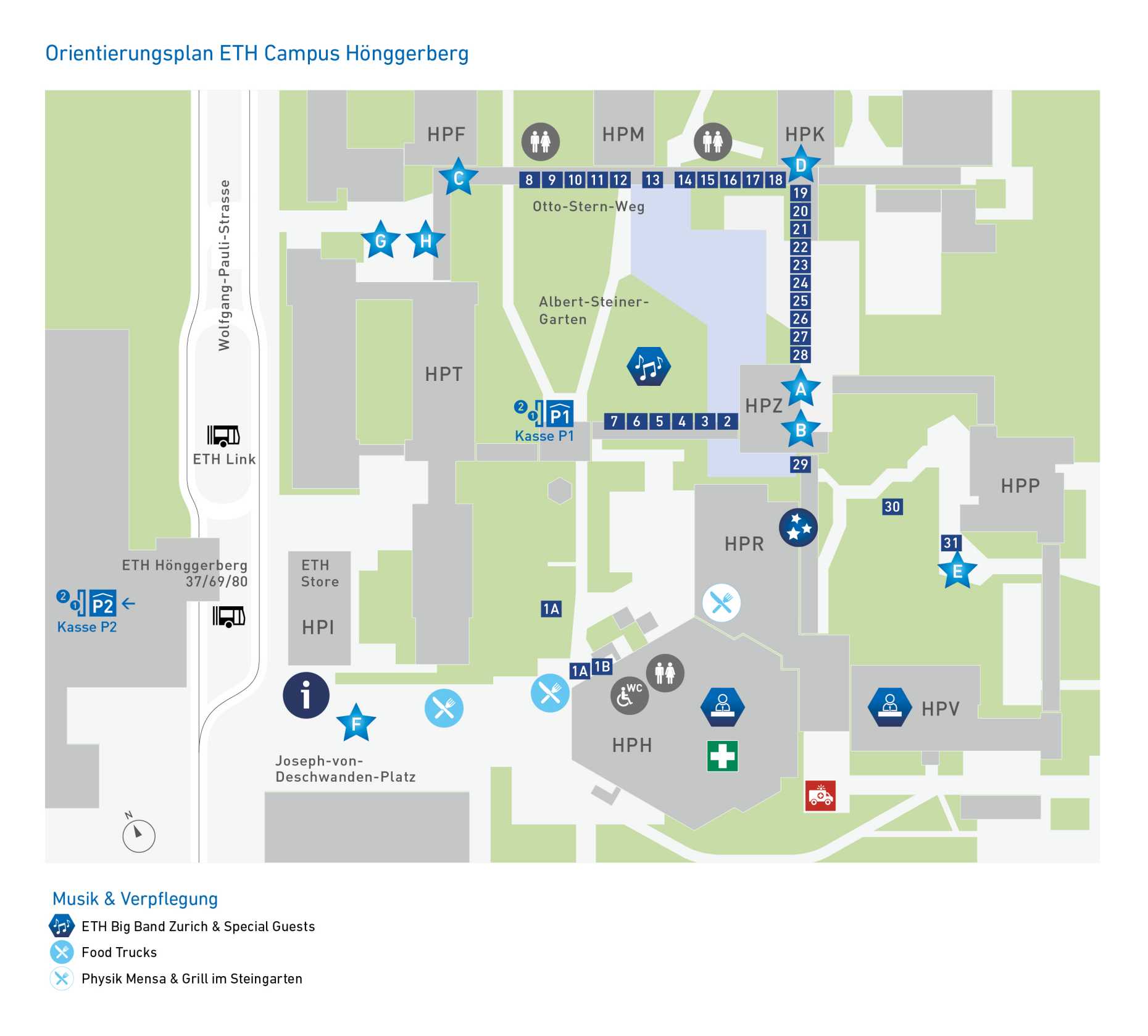 Vergrösserte Ansicht: Campus Hönggerberg - NdP Orientierungsplan-Musik